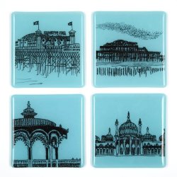 Set of Four 'Brighton Icons' Coasters